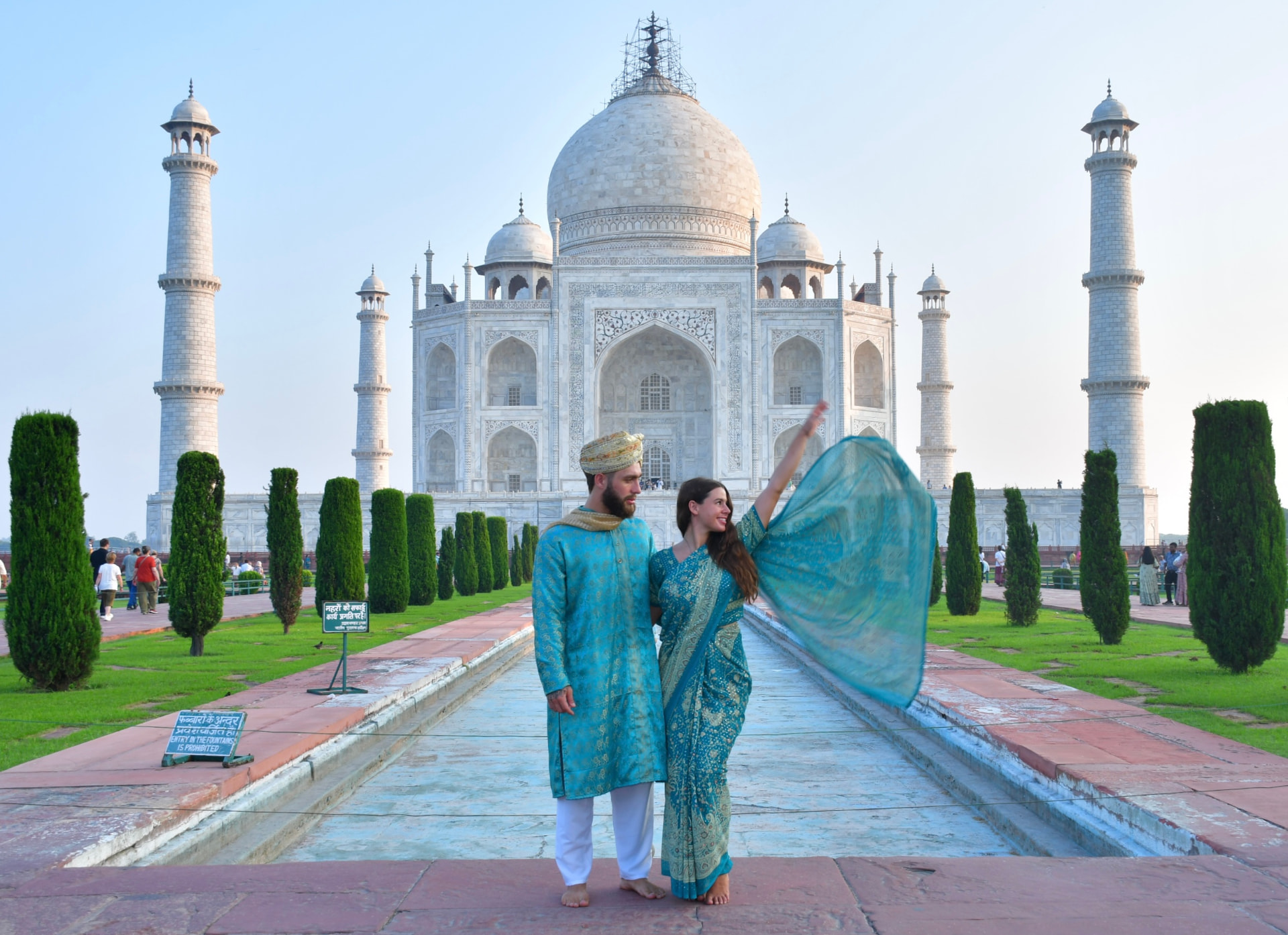 Casey and Bonnie in Taj Mahal, India