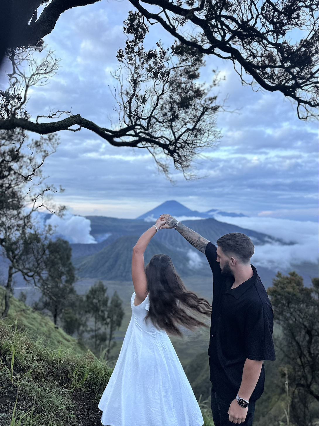 Casey and Bonnie in Mount Bromo, Indonesia